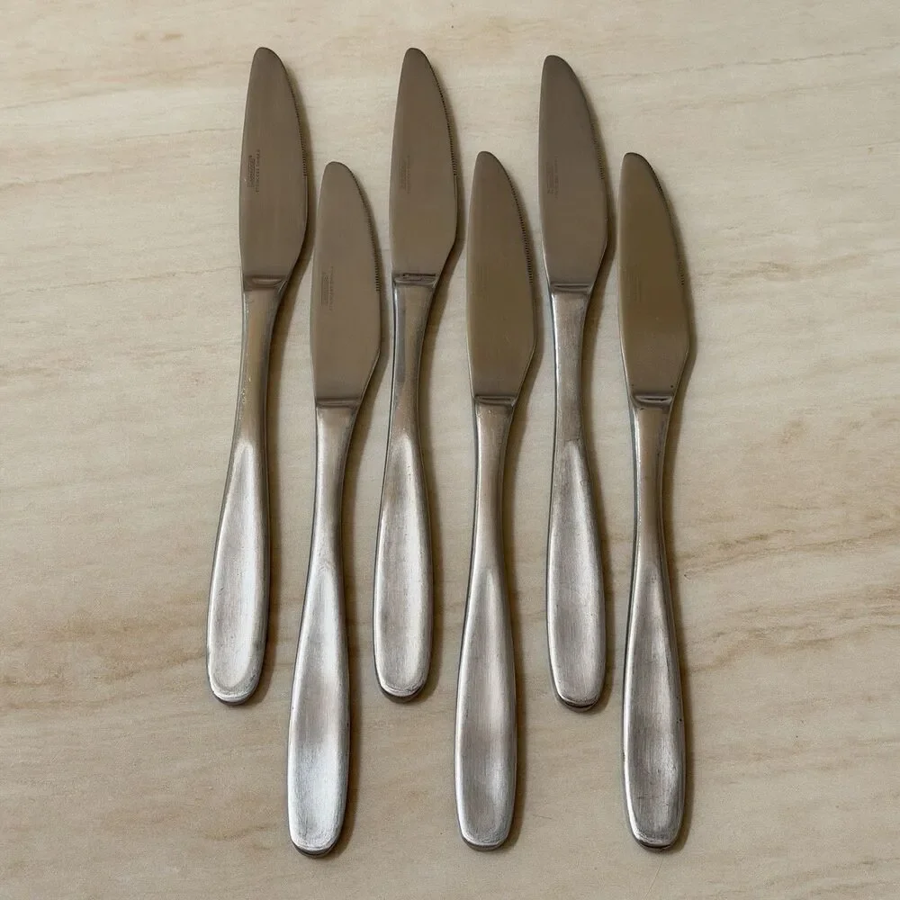 6pc Cambridge Serrated Dinner Knives 9 1/4 in 18/8 CBS121 Stainless Glossy